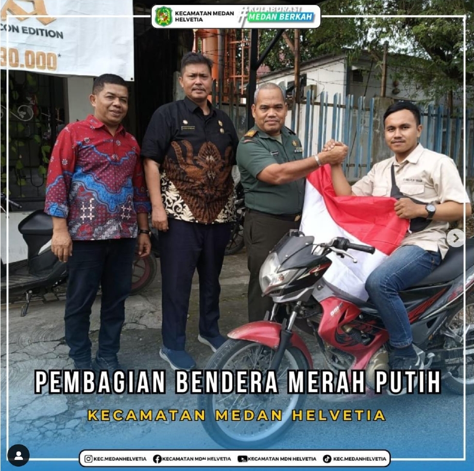 Gerakan Nasional Pembagian Bendera Merah Putih Semarakkan HUT ke-79 Kemerdekaan di Medan Helvetia